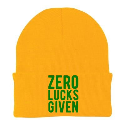 Zero Lucks Given St Patricks Day Knit Cap Winter Beanie