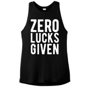 Zero Lucks Given St Patricks Day Ladies PosiCharge Tri-Blend Wicking Tank