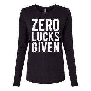 Zero Lucks Given St Patricks Day Womens Cotton Relaxed Long Sleeve T-Shirt