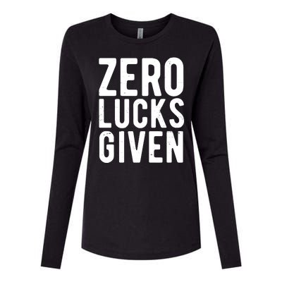 Zero Lucks Given St Patricks Day Womens Cotton Relaxed Long Sleeve T-Shirt