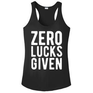 Zero Lucks Given St Patricks Day Ladies PosiCharge Competitor Racerback Tank