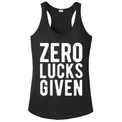 Zero Lucks Given St Patricks Day Ladies PosiCharge Competitor Racerback Tank