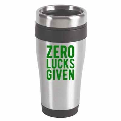 Zero Lucks Given St Patricks Day 16oz Travel Tumbler