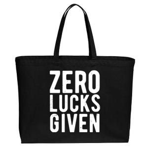 Zero Lucks Given St Patricks Day Cotton Canvas Jumbo Tote