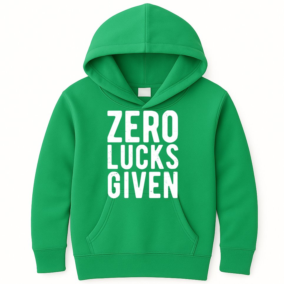 Zero Lucks Given St Patricks Day Kids Hoodie