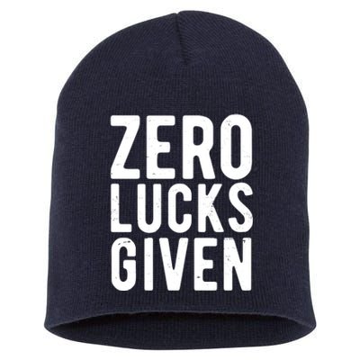 Zero Lucks Given St Patricks Day Short Acrylic Beanie