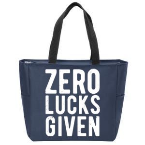 Zero Lucks Given St Patricks Day Zip Tote Bag