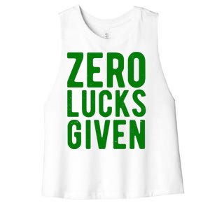 Zero Lucks Given St Patricks Day Women's Racerback Cropped Tank