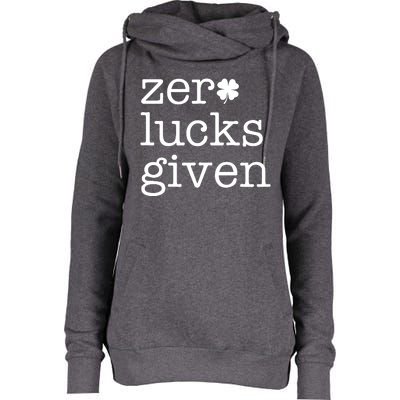 Zero Lucks Given Womens Funnel Neck Pullover Hood