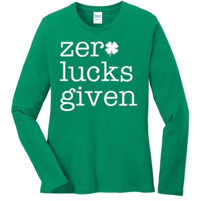 Zero Lucks Given Ladies Long Sleeve Shirt