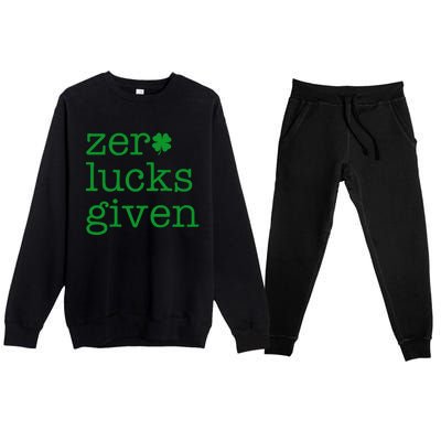 Zero Lucks Given Premium Crewneck Sweatsuit Set