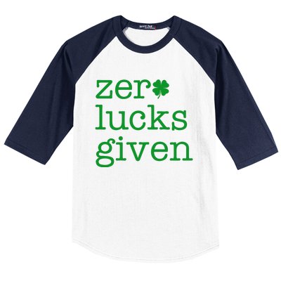 Zero Lucks Given Baseball Sleeve Shirt