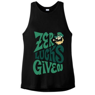 Zero Lucks Given St Patrick's Day Ladies PosiCharge Tri-Blend Wicking Tank