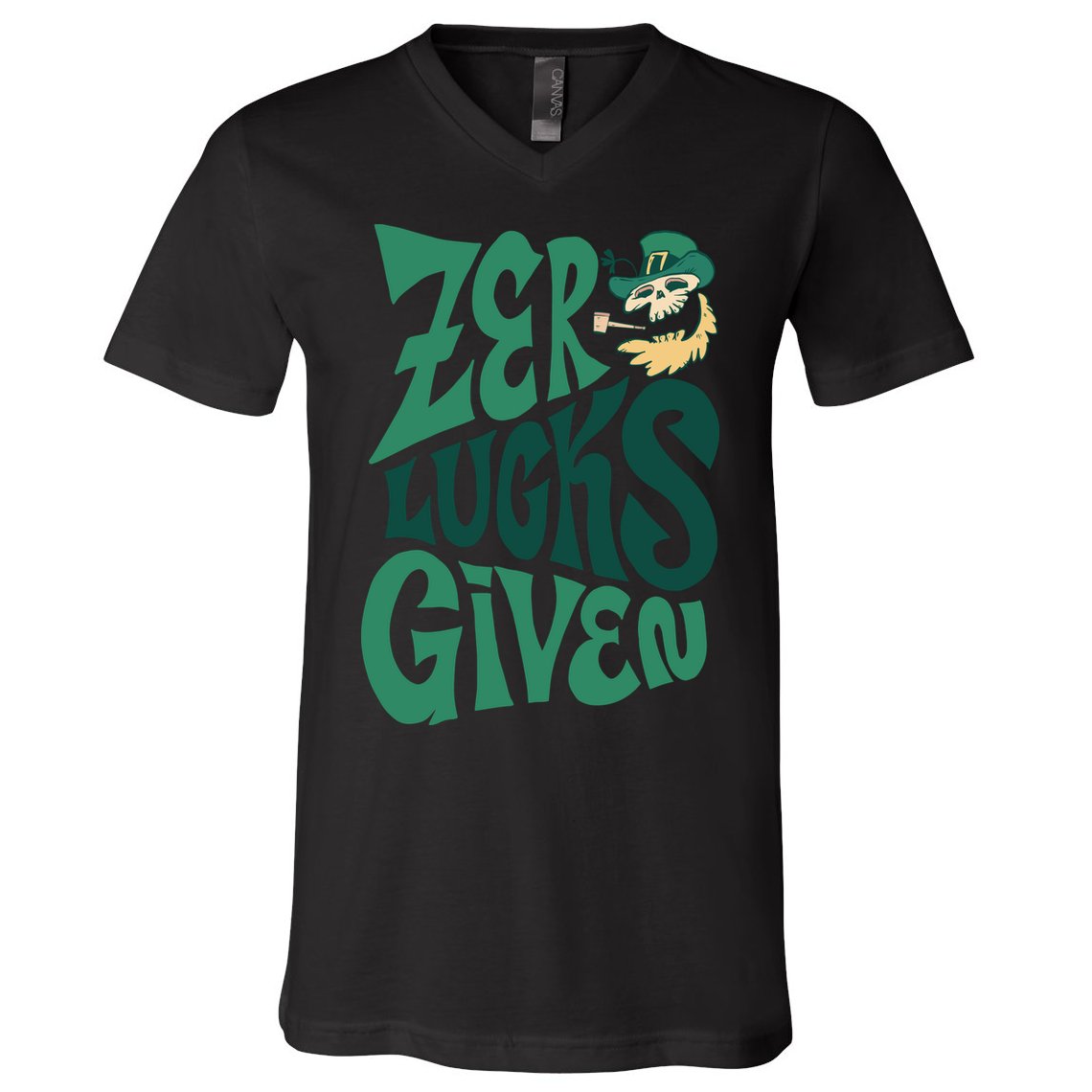 Zero Lucks Given St Patrick's Day V-Neck T-Shirt