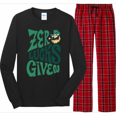 Zero Lucks Given St Patrick's Day Long Sleeve Pajama Set