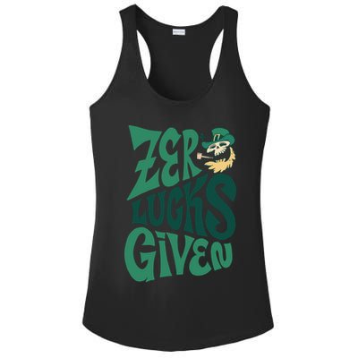 Zero Lucks Given St Patrick's Day Ladies PosiCharge Competitor Racerback Tank