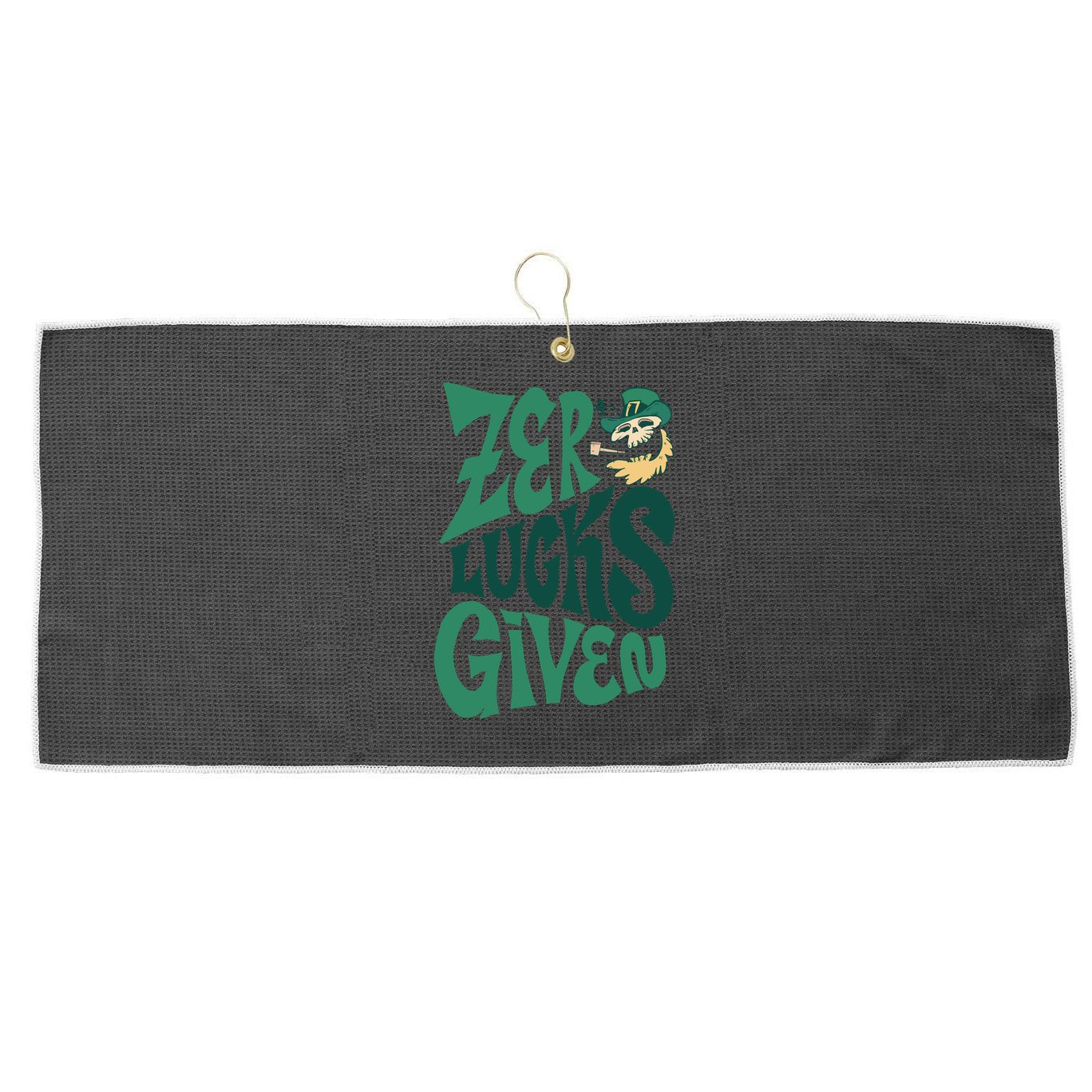 Zero Lucks Given St Patrick's Day Large Microfiber Waffle Golf Towel