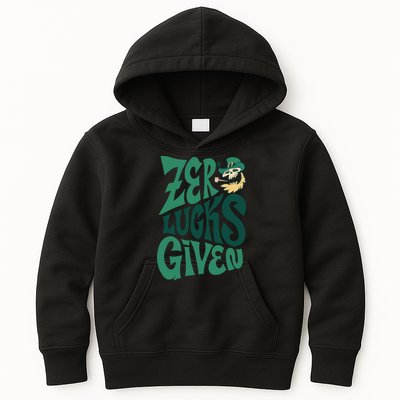 Zero Lucks Given St Patrick's Day Kids Hoodie