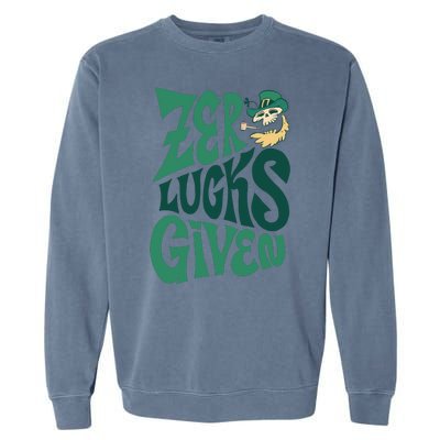 Zero Lucks Given St Patrick's Day Garment-Dyed Sweatshirt