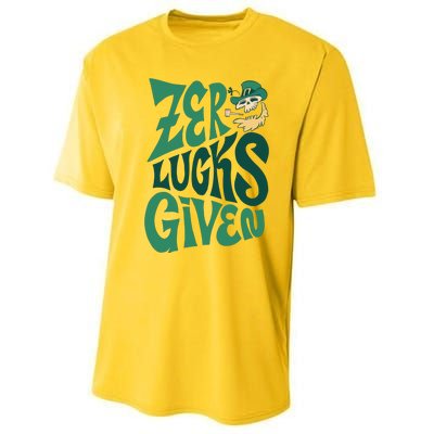 Zero Lucks Given St Patrick's Day Performance Sprint T-Shirt