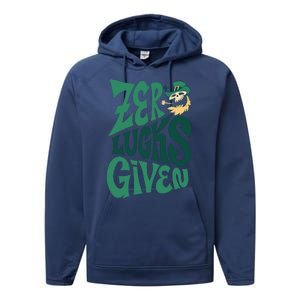 Zero Lucks Given St Patrick's Day Performance Fleece Hoodie