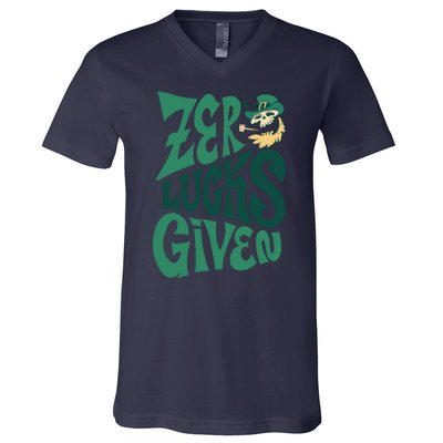 Zero Lucks Given St Patrick's Day V-Neck T-Shirt