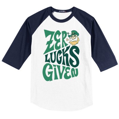 Zero Lucks Given St Patrick's Day Baseball Sleeve Shirt