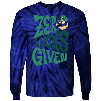 Zero Lucks Given St Patrick's Day Tie-Dye Long Sleeve Shirt