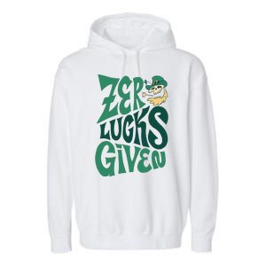 Zero Lucks Given St Patrick's Day Garment-Dyed Fleece Hoodie