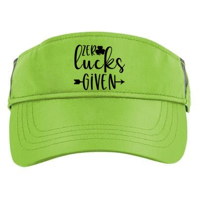 Zero Lucks Given St Patricks Day Gift Adult Drive Performance Visor