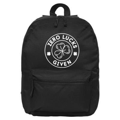 Zero Lucks Given Funny St. PatrickS Day 16 in Basic Backpack