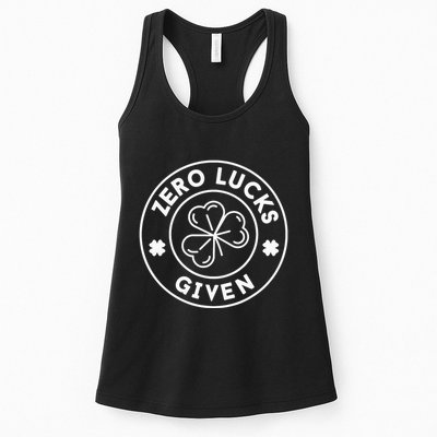 Zero Lucks Given Funny St. PatrickS Day Womens Tank Top