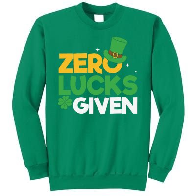 Zero Lucks Given Funny St Patricks Day Sweatshirt