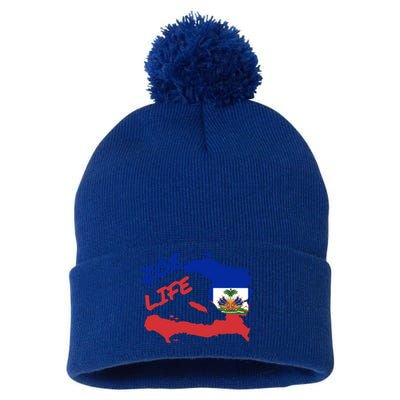 Zoe Life Haitian Pride For Haiti Flag Day Gift Ayiti Meaningful Gift Great Gift Pom Pom 12in Knit Beanie