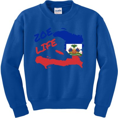 Zoe Life Haitian Pride For Haiti Flag Day Gift Ayiti Meaningful Gift Great Gift Kids Sweatshirt