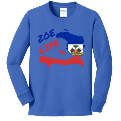 Zoe Life Haitian Pride For Haiti Flag Day Gift Ayiti Meaningful Gift Great Gift Kids Long Sleeve Shirt