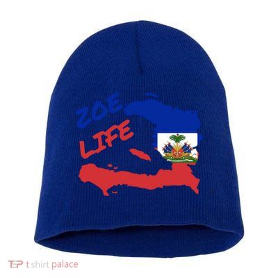 Zoe Life Haitian Pride For Haiti Flag Day Gift Ayiti Meaningful Gift Great Gift Short Acrylic Beanie