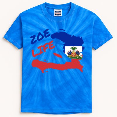 Zoe Life Haitian Pride For Haiti Flag Day Gift Ayiti Meaningful Gift Great Gift Kids Tie-Dye T-Shirt