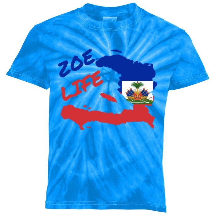 Zoe Life Haitian Pride For Haiti Flag Day Gift Ayiti Meaningful Gift Great Gift Kids Tie-Dye T-Shirt