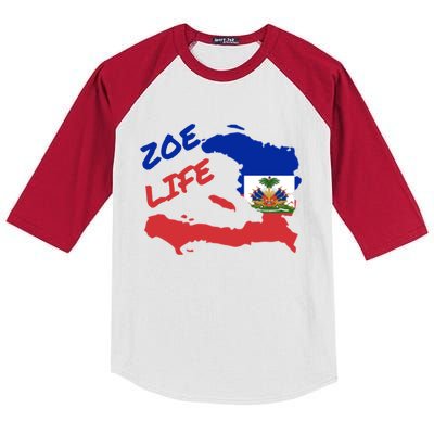 Zoe Life Haitian Pride For Haiti Flag Day Gift Ayiti Meaningful Gift Great Gift Kids Colorblock Raglan Jersey