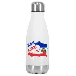 Zoe Life Haitian Pride For Haiti Flag Day Gift Ayiti Cool Gift Cute Gift Stainless Steel Insulated Water Bottle