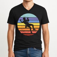 Zip Line Retro V-Neck T-Shirt