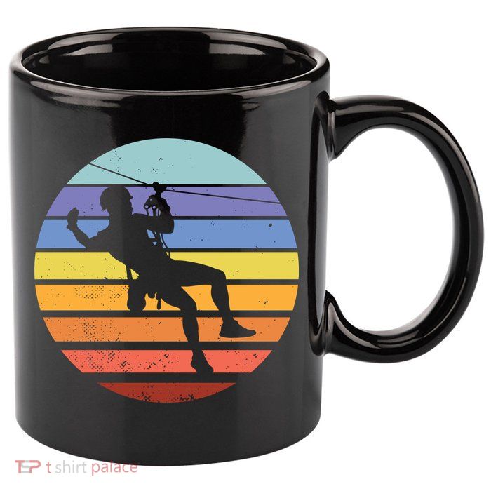 Zip Line Retro 11oz C Handle Ceramic Mug