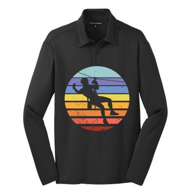 Zip Line Retro Silk Touch Performance Long Sleeve Polo