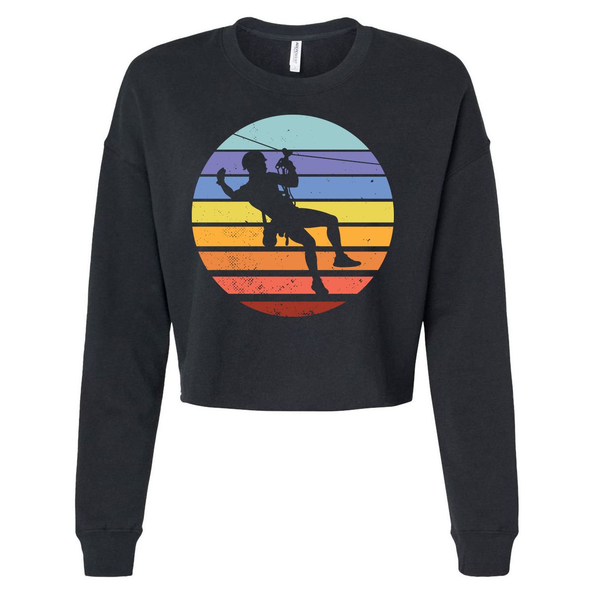 Zip Line Retro Cropped Pullover Crew