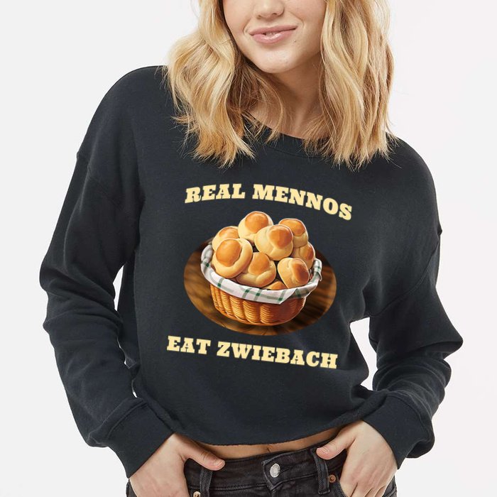 Zwiebach Mennonite Bun Roll Bread Baking Zwieback Cropped Pullover Crew
