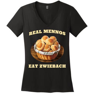 Zwiebach Mennonite Bun Roll Bread Baking Zwieback Women's V-Neck T-Shirt