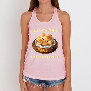 Zwiebach Mennonite Bun Roll Bread Baking Zwieback Women's Knotted Racerback Tank