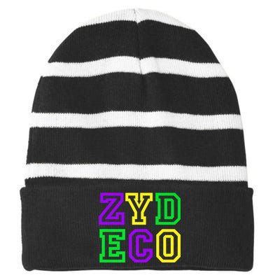 Zydeco Music Forever Festivals with Mardi Gras Fat Tuesday Premium Striped Beanie with Solid Band