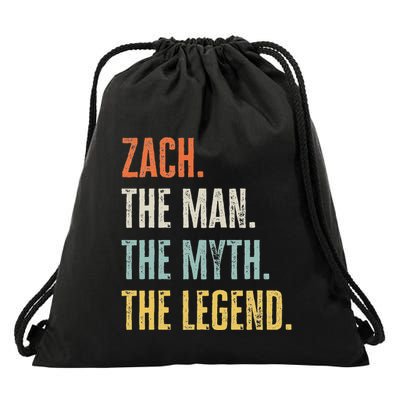 Zach Man Myth Legend Funny Best Name Zach Drawstring Bag